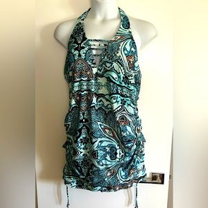 Cacique swim 22 plus Tankini 2-Piece Top Skirt